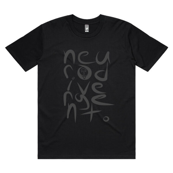 Neurodivergent Grey Text on Premium Black Tee Thumbnail