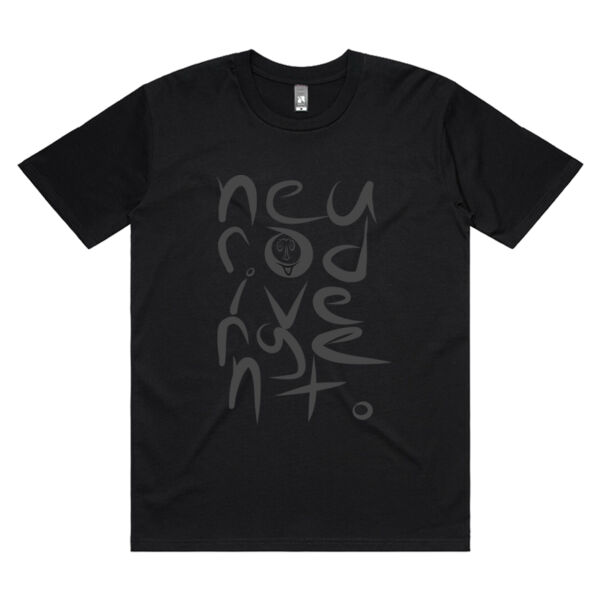 Neurodivergent Grey Text on Premium Black Tee Thumbnail